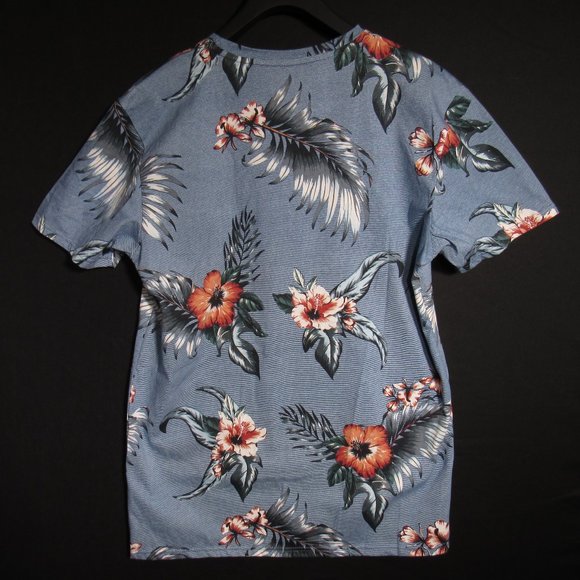 Craft + Flow VOYAGE Men's Hawaiian Hibiscus Floral T-Shirt Blue Size Large - Picture 2 of 3